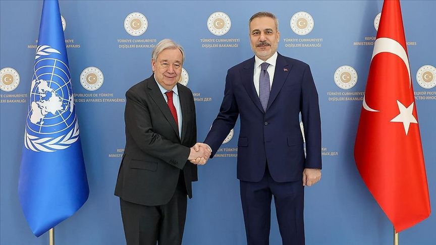 Dışişleri Bakanı Fidan, BM Genel Sekreteri Guterres ile Ankara'da görüştü