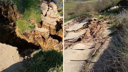 Bursa'da heyelan nedeniyle yol ulaşıma kapandı