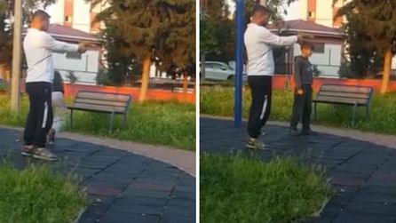 Adana'da çocuk parkında silah ile atış talimi skandalı