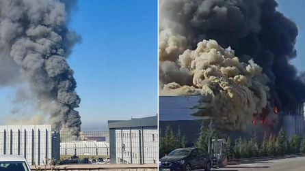 Ankara Sincan'da fabrika yangını, dumanlar gökyüzünü kapladı