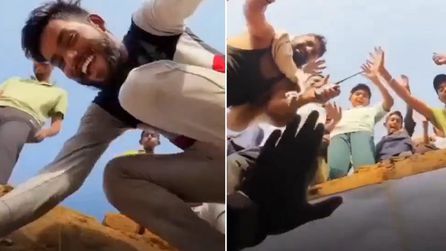 Hindistan'da mezar kazarken fırtına iki kişinin hayatını tehlikeye soktu