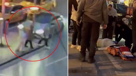 Bayılan sürücü direğe çarptı, direk yayayı yaraladı