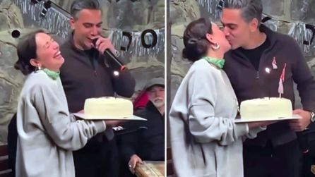 Kadir Doğulu 44. yaşını eşiyle bahçede kutladı