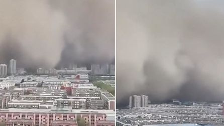 Çin'de kum fırtınası dev toz bulutları oluşturdu