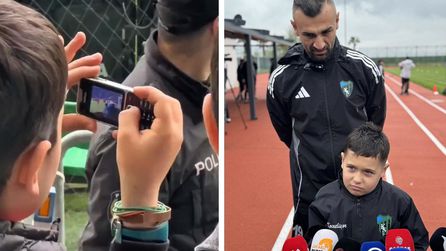 Kocaelisporlu Serdar Dursun, minik taraftara dijital kamera hediye etti