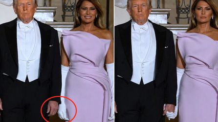 Trump çiftinin devlet yemeğindeki el tutuşma anı dikkat çekti