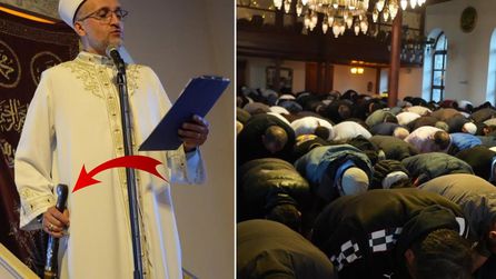 İzmit Orhan Camii'nde Kurban Bayramı hutbesi kılıçla okundu