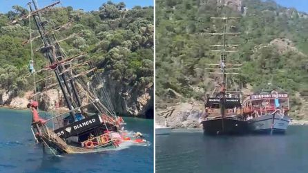 Marmaris'te batan tekneden 148 yolcu güvenli şekilde tahliye edildi