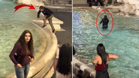 Roma'da Trevi Çeşmesi'ne atlayan turiste ceza kesildi