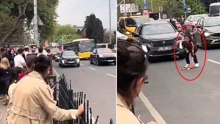 Kadıköy'de bayrağı almak isteyen kadına saldırı gerçekleşti