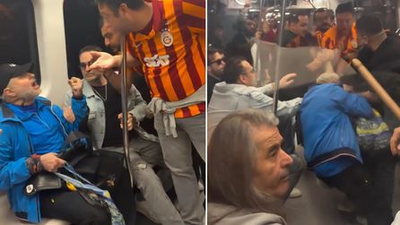 Galatasaray kutlamalarında metroda kavga çıktı