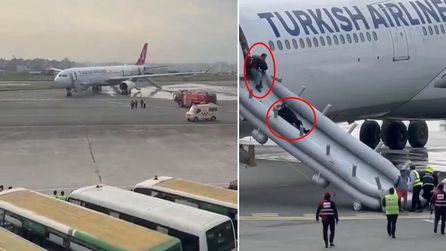 THY uçağında iniş sırasında yangın çıktı, yolcular tahliye edildi