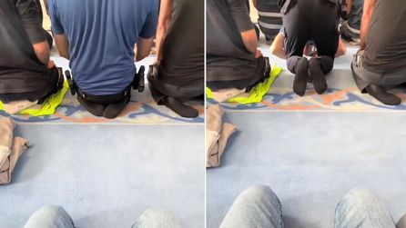 Cuma namazında polis memurunun görüntüsü sosyal medyada yayıldı