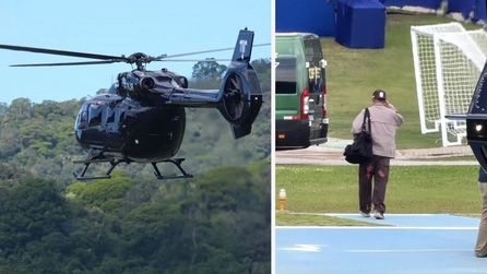 Neymar özel helikopterle milli takım kampına indi