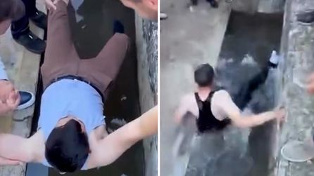 Göynük'te bayram geleneği devam etti, gençler suya atıldı