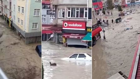 Havza'da sağanak yağış sonrası sel felaketi yaşandı