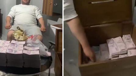Balya balya paralarla poz verdi: Kazanmıyoruz diyenlere meydan okudu!