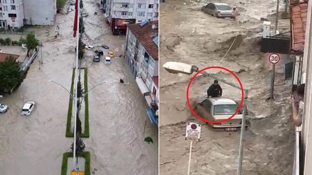 Havza'da sağanak sel felaketi yaşandı, okullar tatil edildi