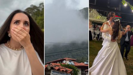 Karsu yağmura aldırış etmeden düğünde sahne aldı