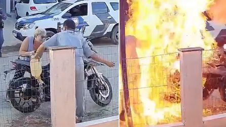 Trafik cezası sonrası motosikletini yakan sürücü annesini yaraladı
