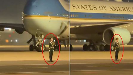 Trump'ın Pekin Ziyaretinde Viral Olan Asker Görüntüsü