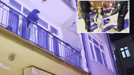 Aksaray'da kadının balkondan atlayarak kurtulma çabası
