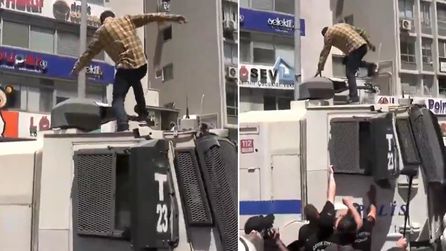 İzmir Cumhuriyet Meydanı'ndaki miting gerginliği TOMA ile sonuçlandı