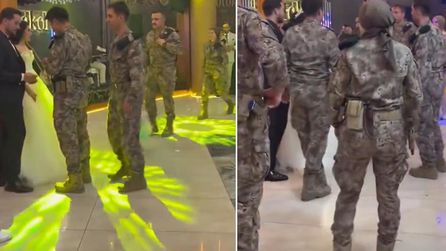 Düğününde özel harekat polisleri sürpriz yaptı