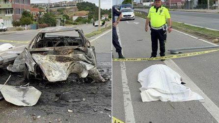 Samsun'da refakatçi olarak hastaneye giderken kaza meydana geldi