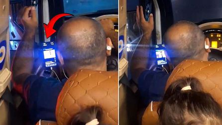Minibüs şoförü seyir halindeyken cep telefonuyla video izledi