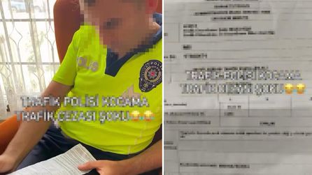 Trafik cezası yiyen trafik polisi eşi sosyal medyada gündem oldu