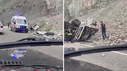 Erzurum'da TIR kazasında İranlı sürücü hayatını kaybetti