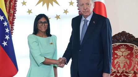 Erdoğan ve Venezuela Geçici Devlet Başkanı Rodriguez Dolmabahçe'de buluştu