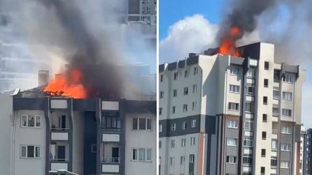 Küçükçekmece'de çatıda yangın, 12 kişi hastaneye kaldırıldı