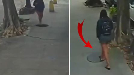 Brezilya'da rögara düşen kadının anları güvenlik kamerasında