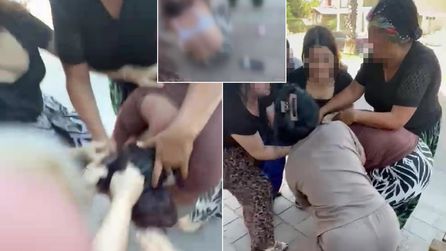 Antalya'da 5 kadın bir kadına saldırdı, olay güvenlik kamerasında