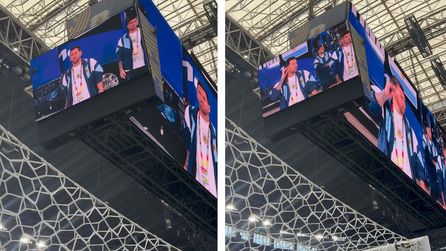 Lionel Messi'nin görüntüsü stadyumda büyük bir coşku yarattı