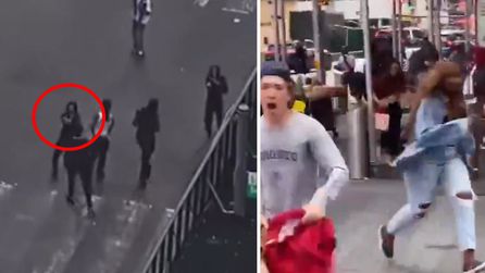 New York'ta panik yaratan silahlı saldırı anları kaydedildi