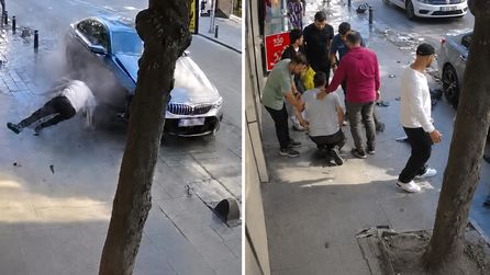 İstanbul'da lüks otomobil yayaya çarptı, sürücünün tavrı tepki çekti