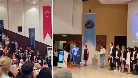 Mezuniyet töreninde diplomalar tartışma konusu oldu