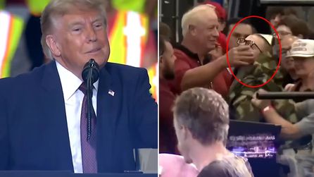 Trump mitinginde protesto anı gerginliğe neden oldu