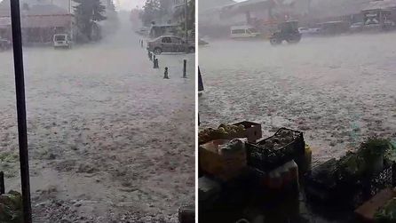 Kars'ta ani dolu ve sağanak yağışları etkili oldu
