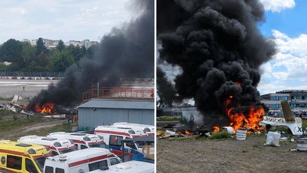 Varşova'da hafif uçak caddeye düştü, 2 kişi hayatını kaybetti
