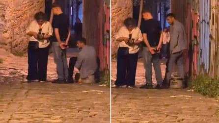 İstanbul'da Rus turistler, ayakkabı boyacısına müdahale etti