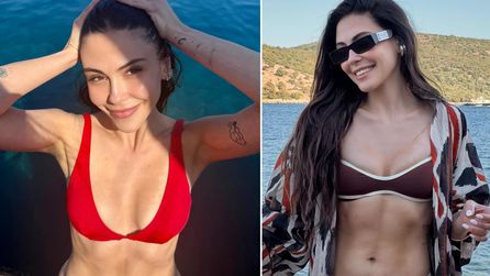 Dilara Aksüyek Bodrum'da tatil yaparken setten de paylaşımlar yaptı