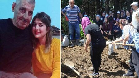 Hatay'da nişanlısı tarafından öldürülen baba ve kızı yan yana defnedildi