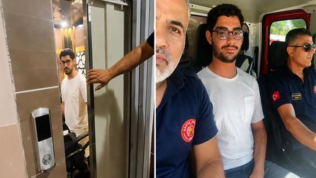 Asansörde mahsur kalan genç, sınavına son anda yetişti