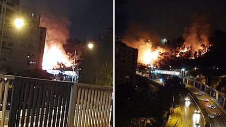 İzmir Bayraklı'da çıkan yangına itfaiye ekipleri müdahale ediyor