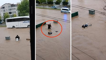 Kırşehir'de sağanak yağış yaşlı adama zor anlar yaşattı