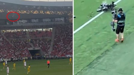 Macaristan, Kazakistan'ı 3-1 Yenerken Kamera Düşmesi Panik Yarattı